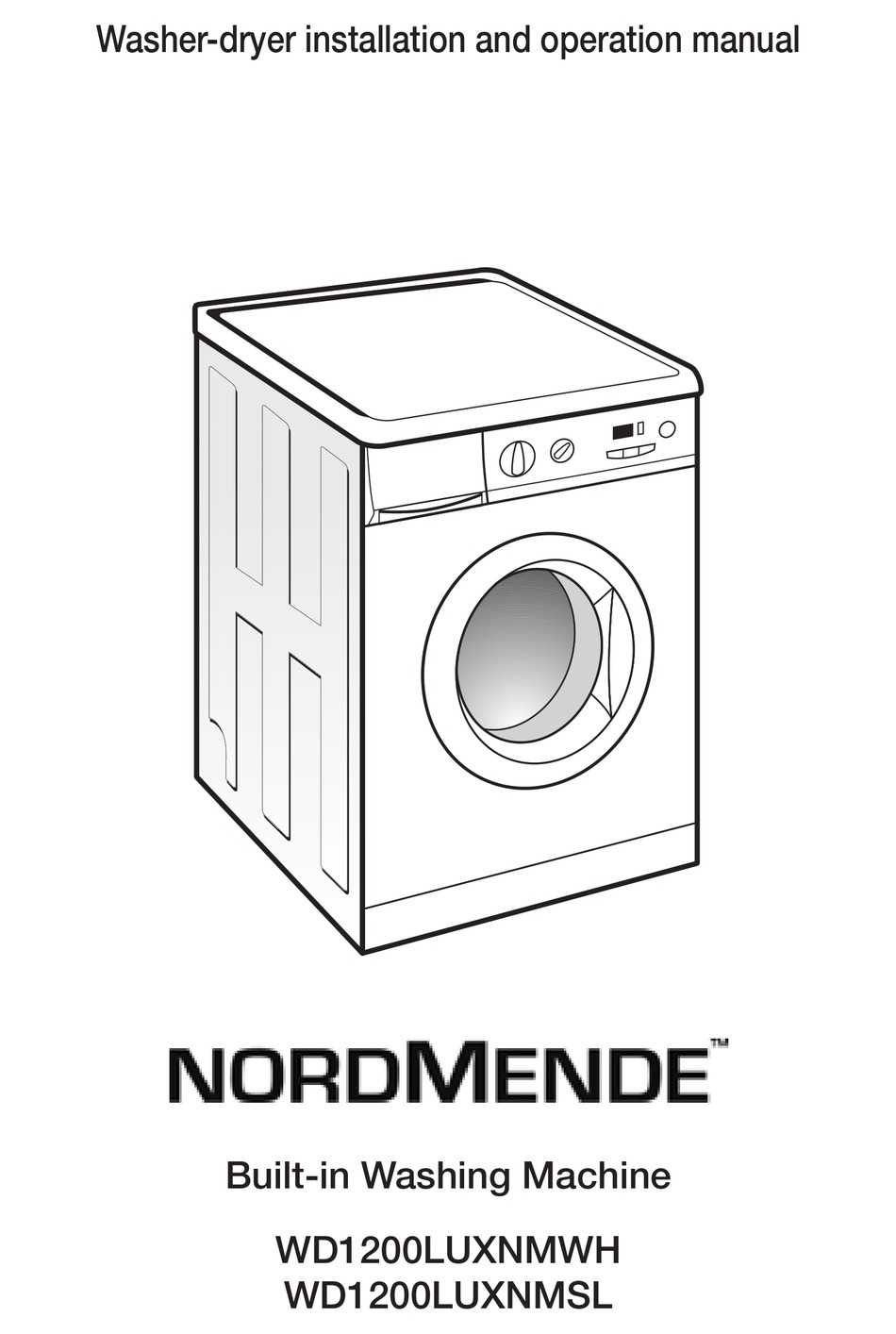 NORDMENDE WD1200LUXNMWH INSTALLATION AND OPERATION MANUAL Pdf Download