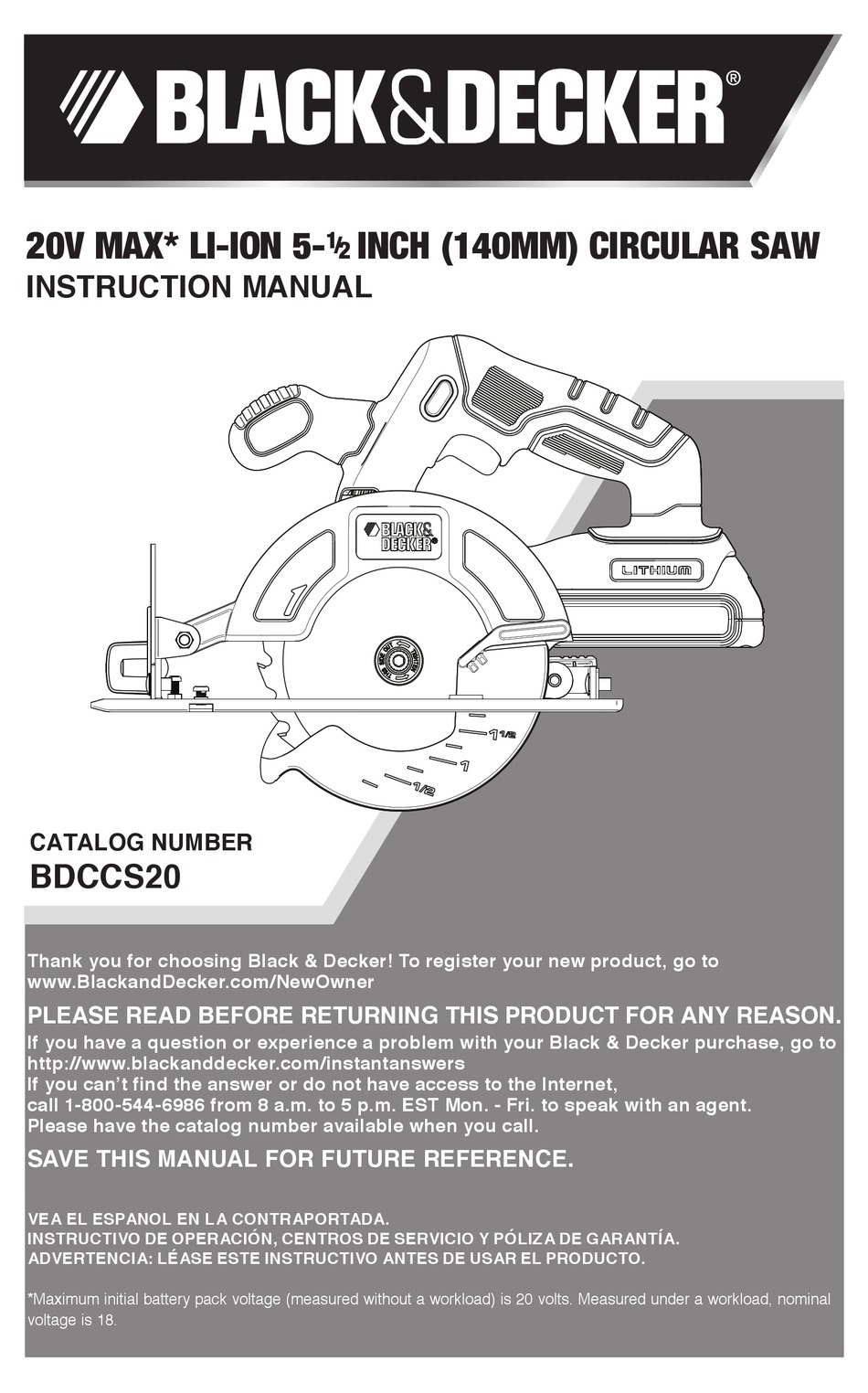 Black decker scorpion saw instruction manual