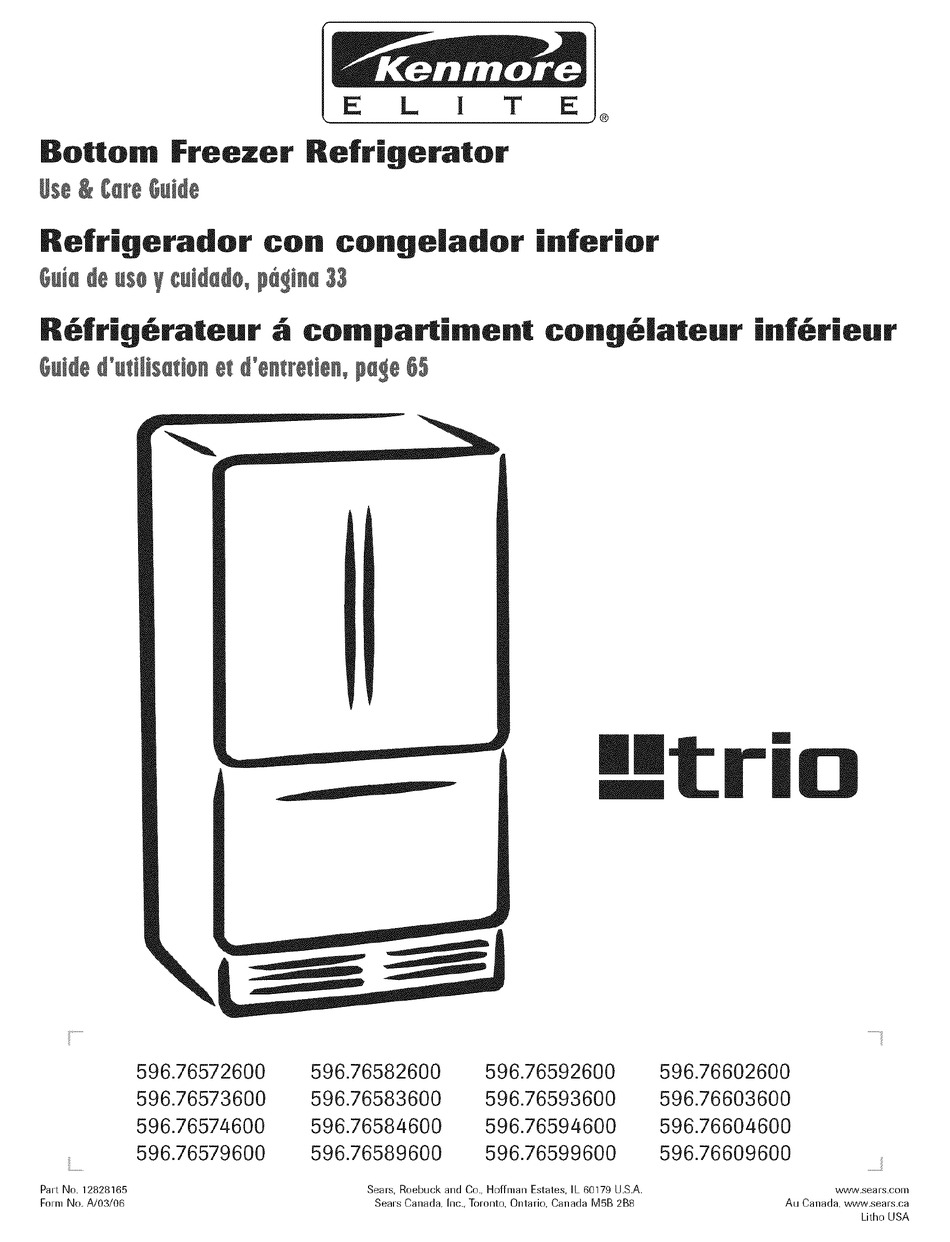 kenmore trio refrigerator