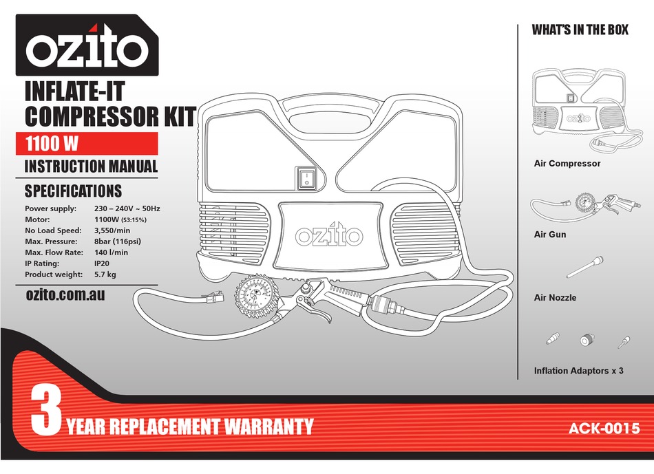 OZITO ACK0015 INSTRUCTION MANUAL Pdf Download ManualsLib