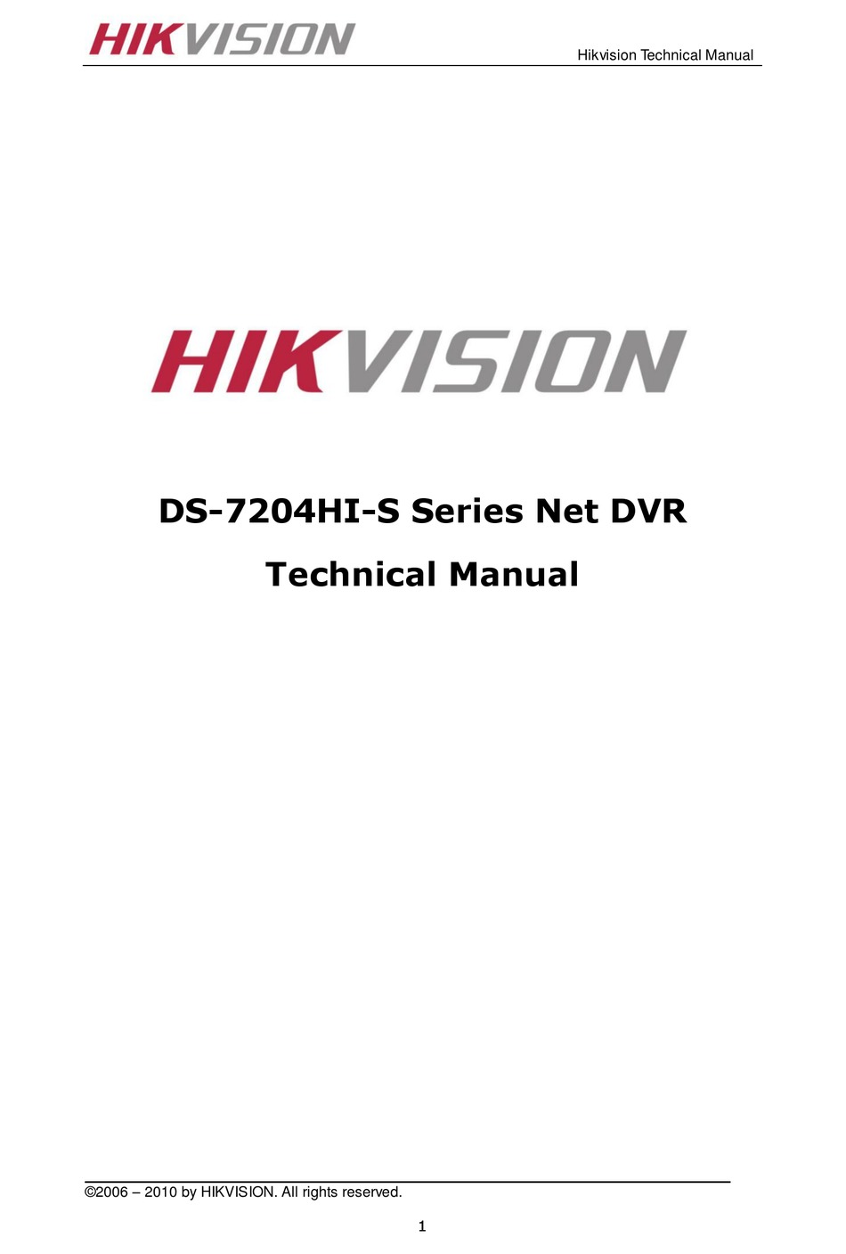Hikvision Ds 74hi S Technical Manual Pdf Download Manualslib