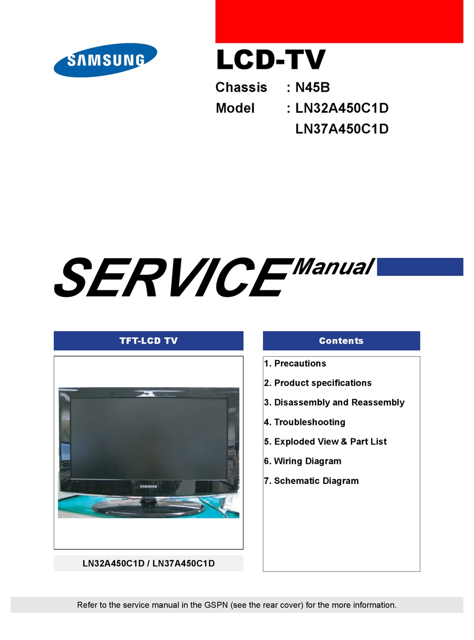 Samsung La32a450 Service Manual: full version free software download