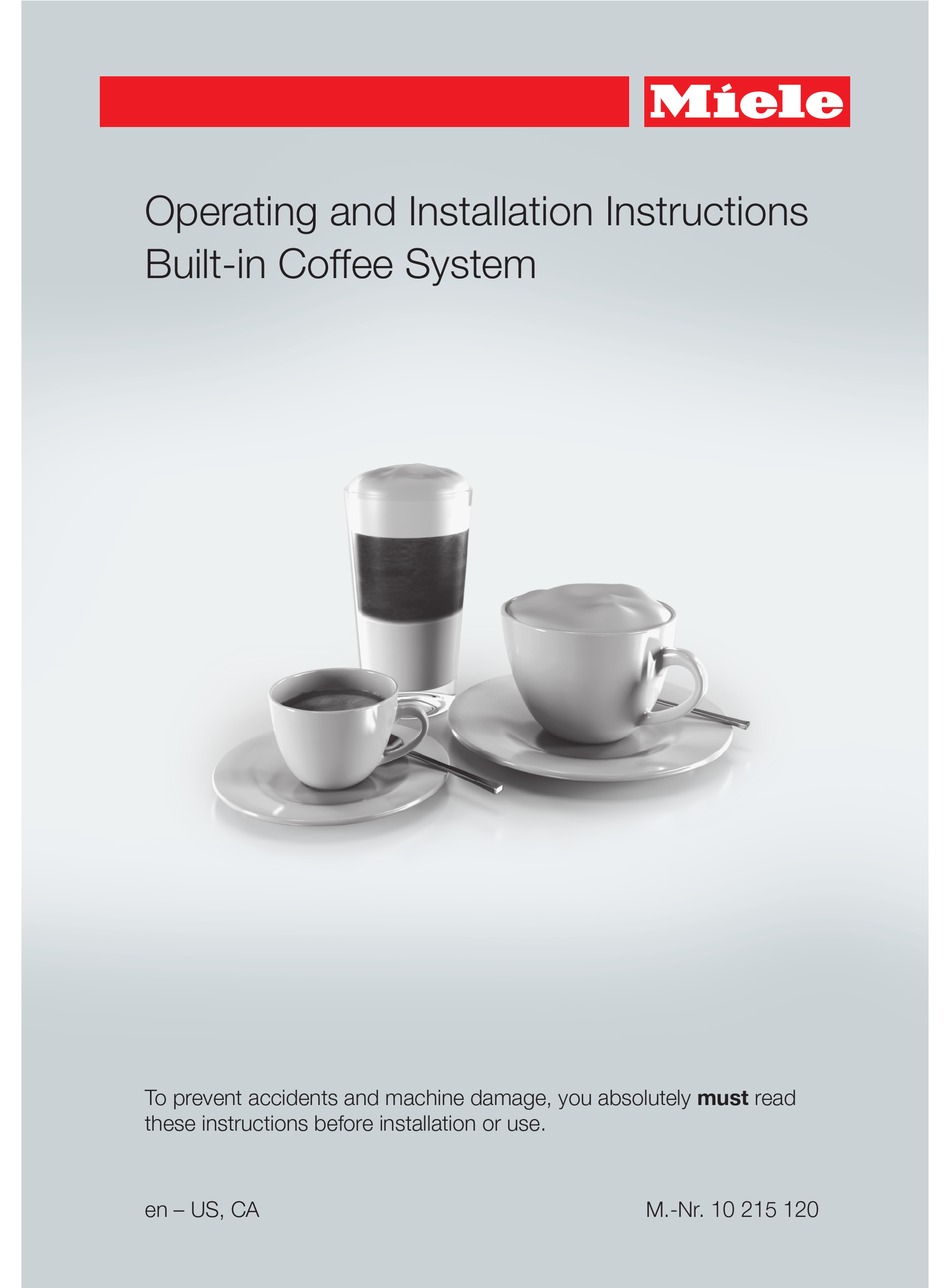 MIELE CVA 6805 OPERATING AND INSTALLATION INSTRUCTIONS Pdf Download