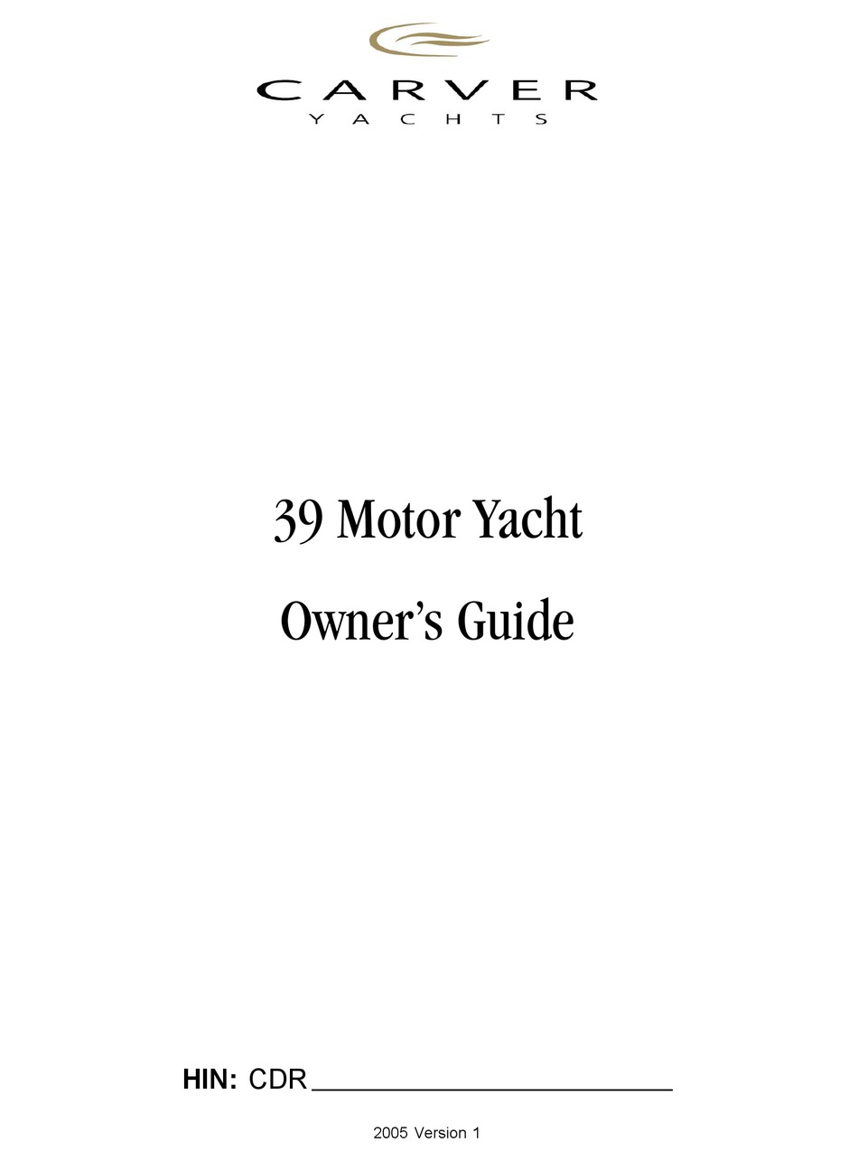 carver yachts manuals