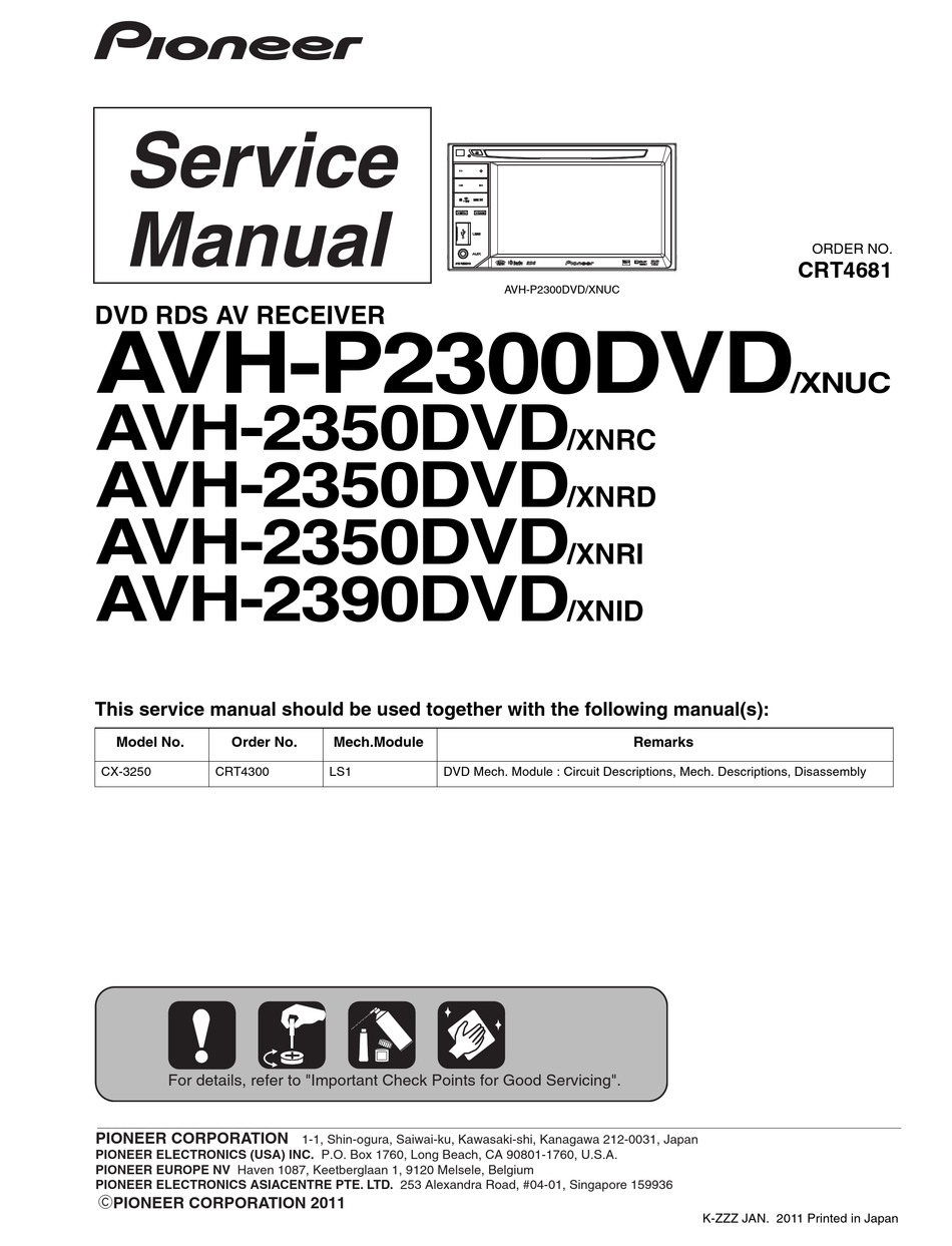 Pioneer Avh P2300dvd Service Manual Pdf