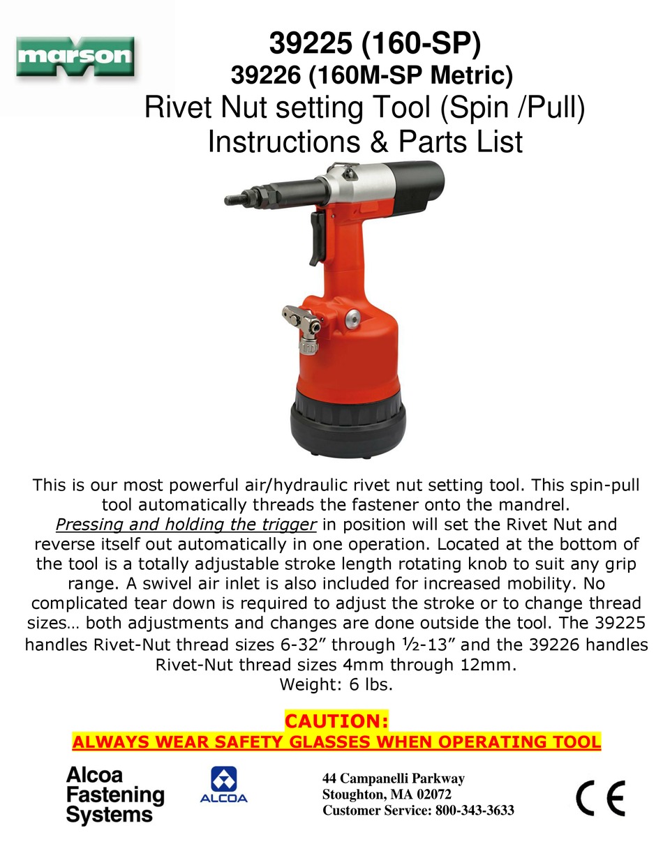 MARSON 39225 INSTRUCTIONSPARTS LIST MANUAL Pdf Download ManualsLib