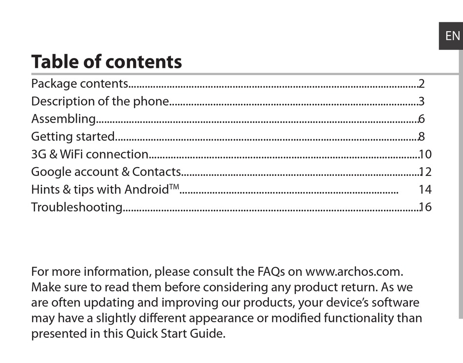 ARCHOS 53 TITANIUM MANUAL Pdf Download ManualsLib
