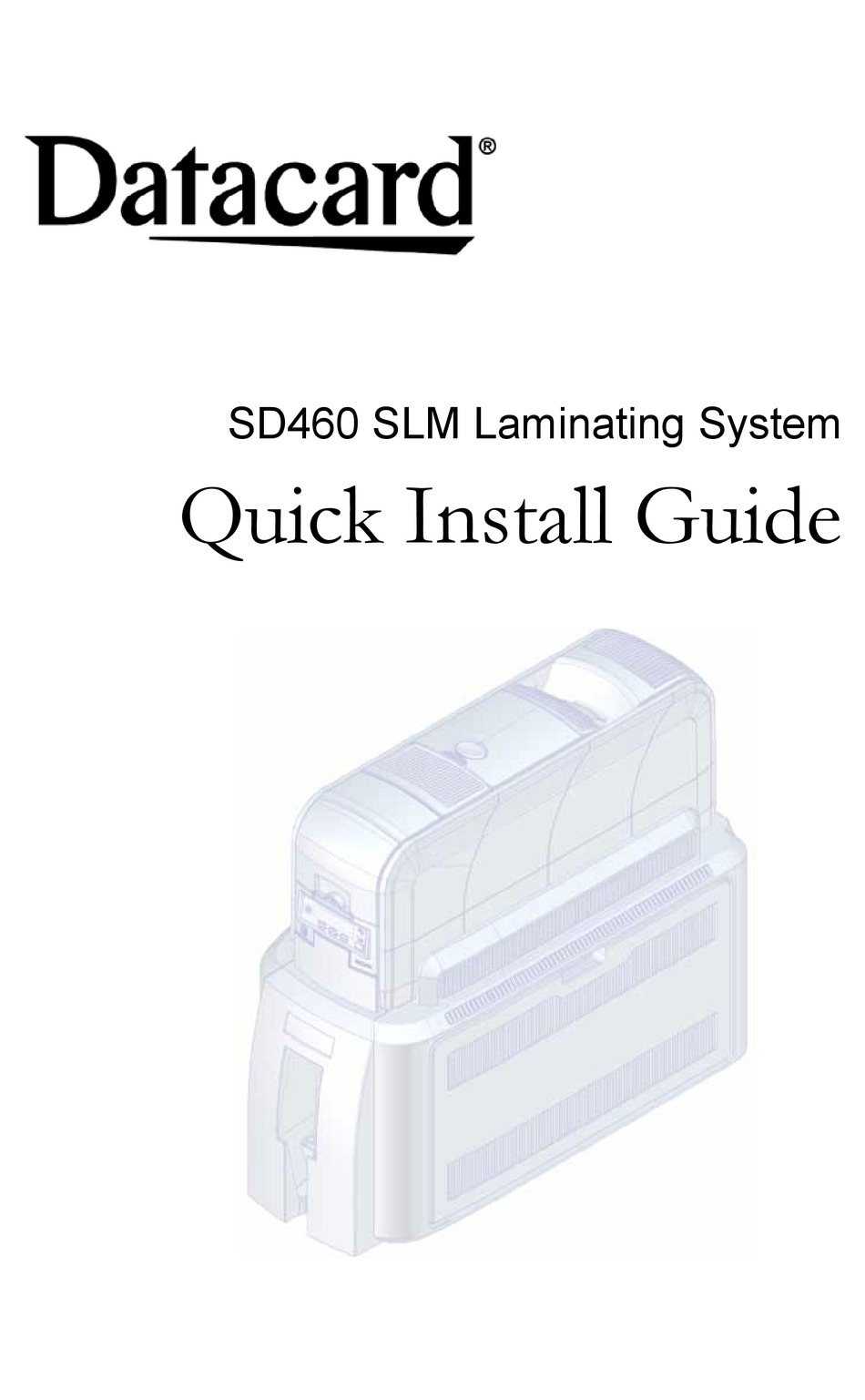 DATACARD SD460 QUICK INSTALL MANUAL Pdf Download ManualsLib