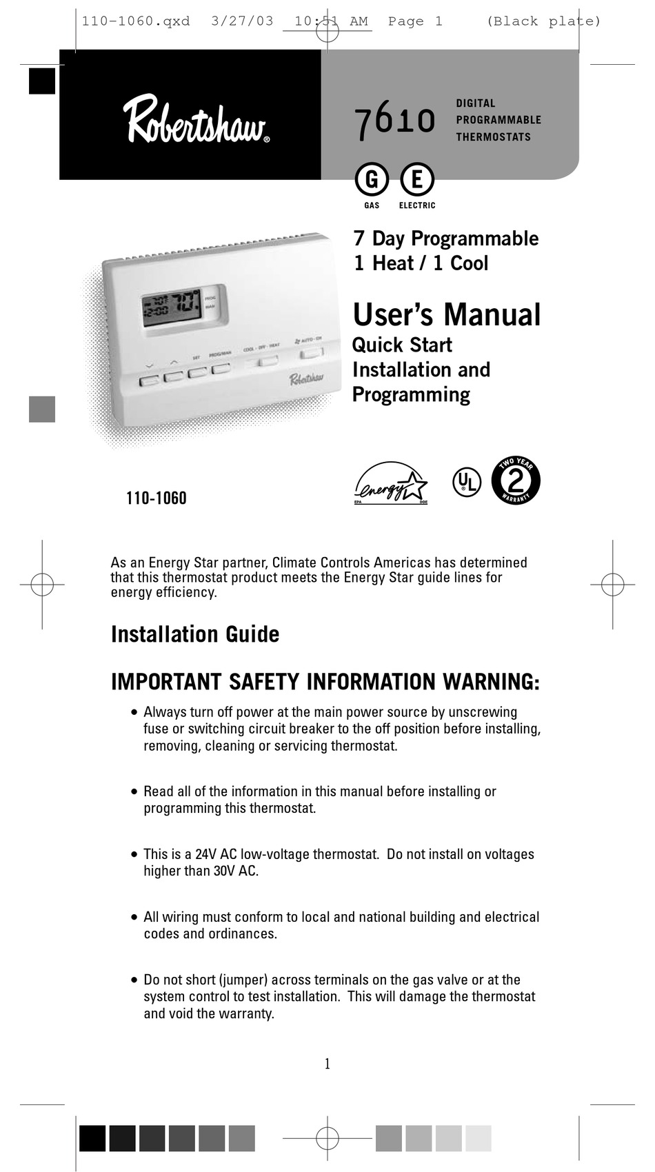 22 Robertshaw Thermostat Wiring Diagram - Wiring Diagram Resource