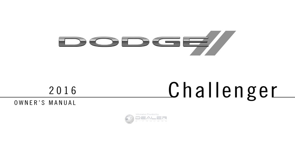 DODGE CHALLENGER 2016 OWNER'S MANUAL Pdf Download ManualsLib