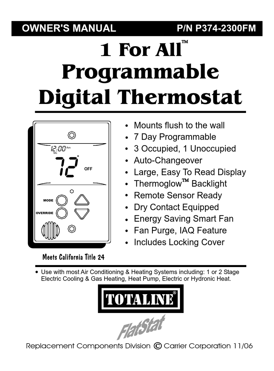 TOTALINE 1 FOR ALL OWNER'S MANUAL Pdf Download | ManualsLib