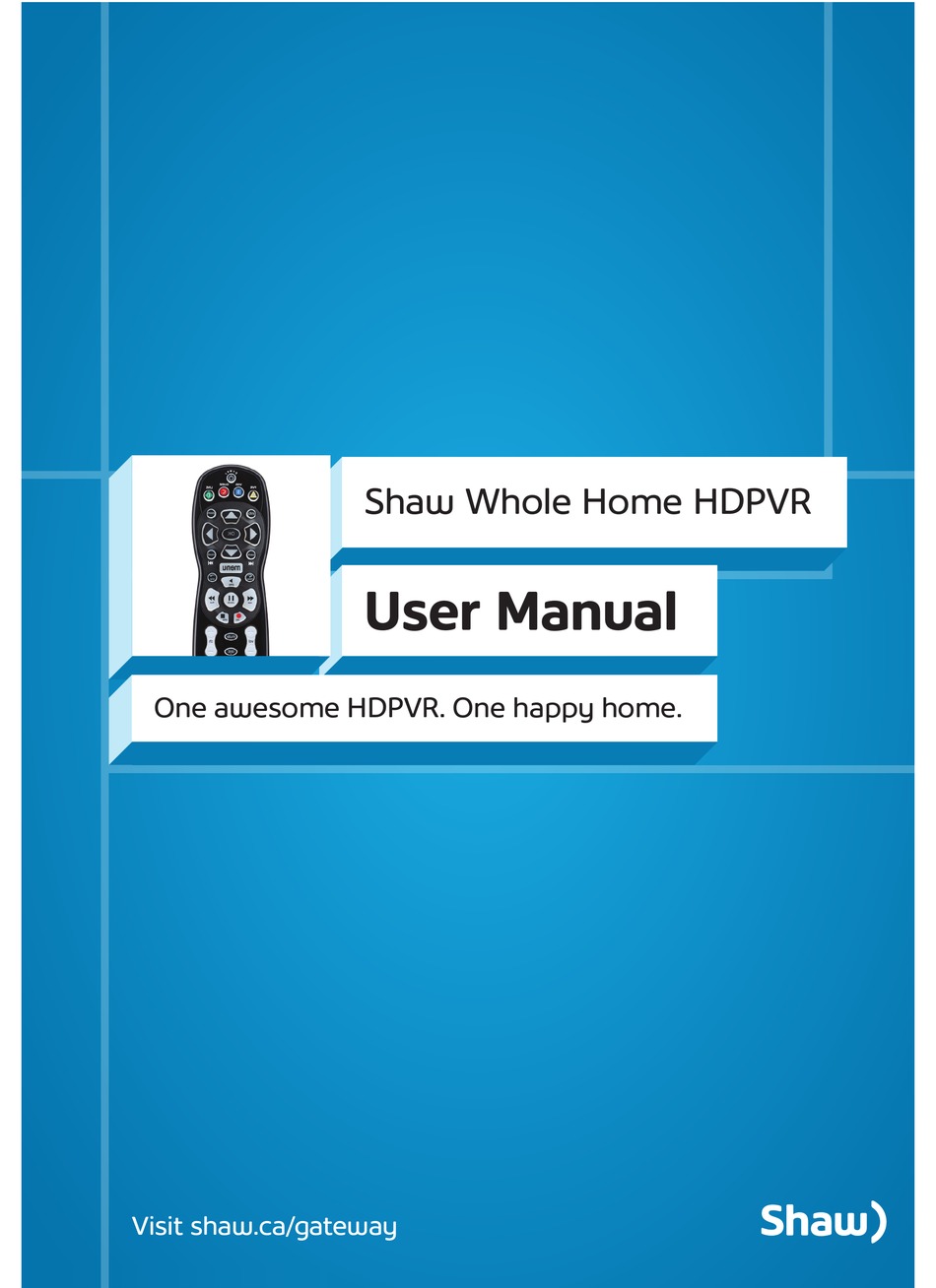 SHAW GATEWAY HDPVR USER MANUAL Pdf Download ManualsLib