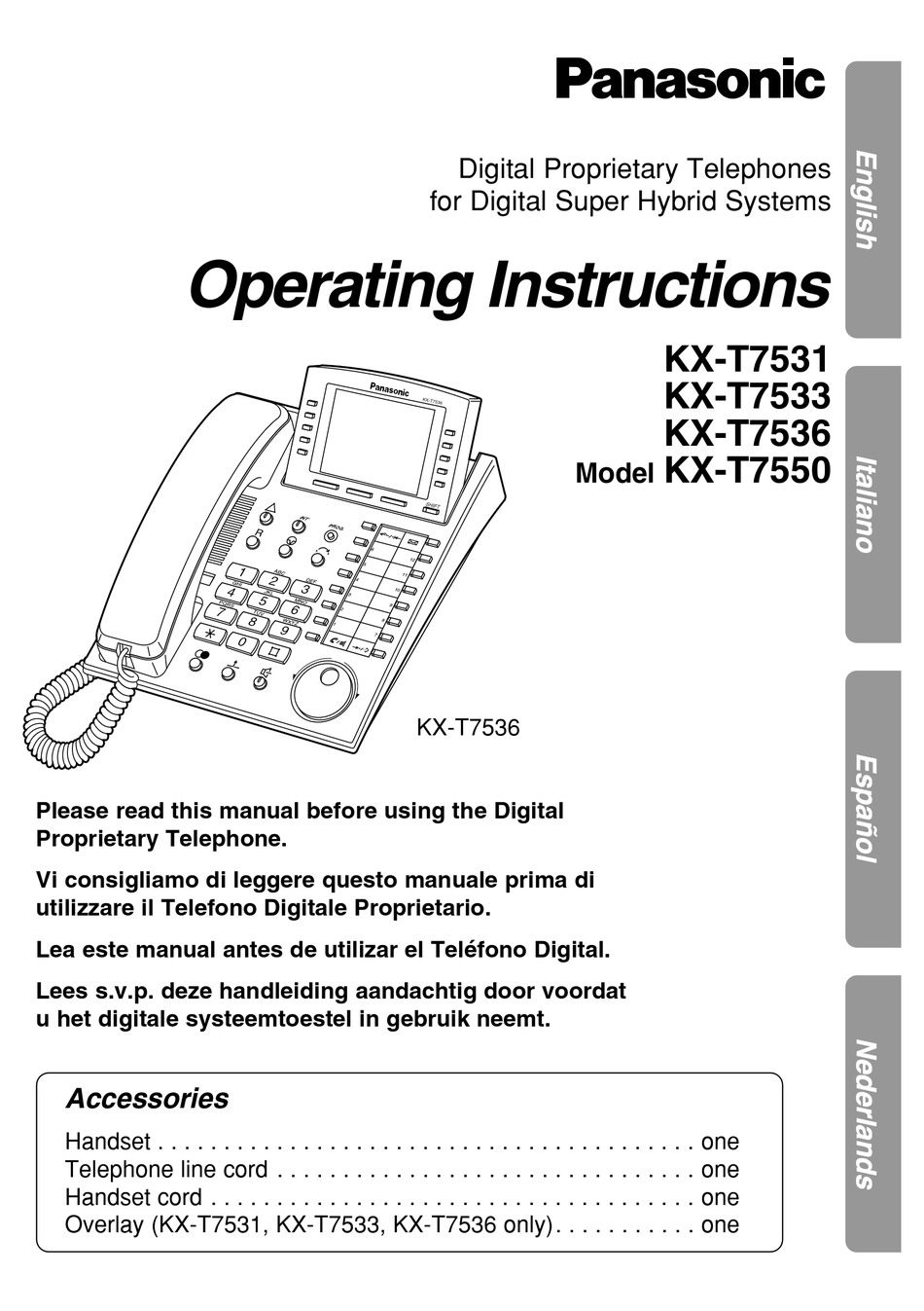 PANASONIC KX-T7531 OPERATING INSTRUCTIONS MANUAL Pdf Download | ManualsLib