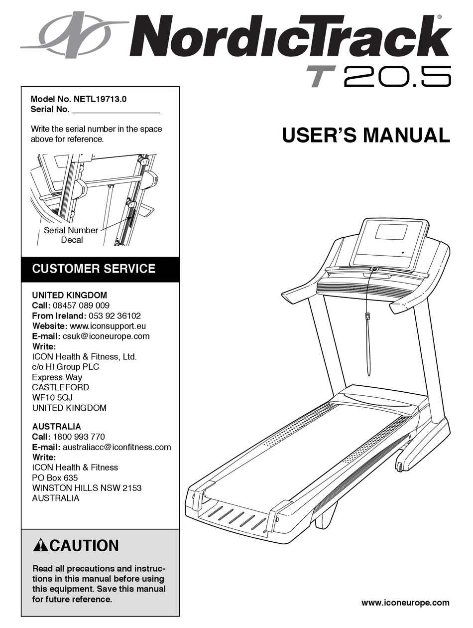 Nordictrack viewpoint 2800 manual hot sale