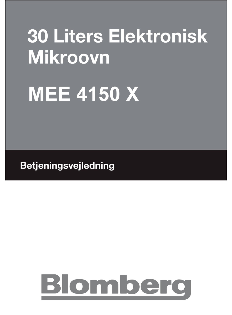 BLOMBERG MEE 4150 X OWNER'S INSTRUCTION MANUAL Pdf Download | ManualsLib