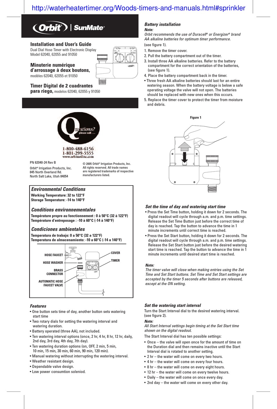 ORBIT SUNMATE 62040 INSTALLATION AND USER MANUAL Pdf Download | ManualsLib