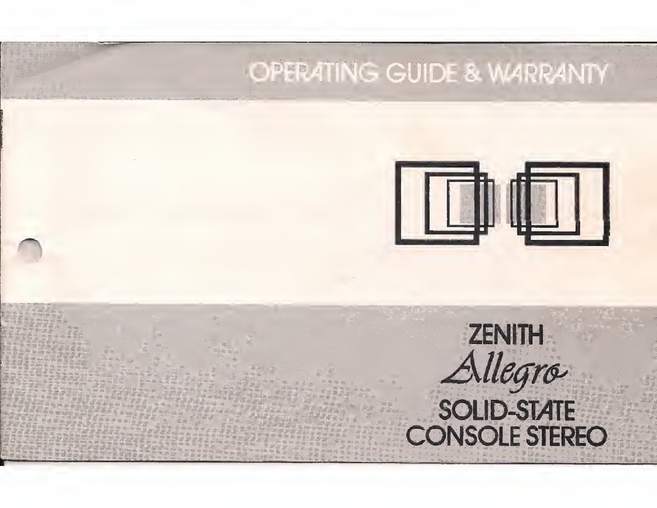ZENITH ALLEGRO OPERATING MANUAL & WARRANTY Pdf Download ManualsLib