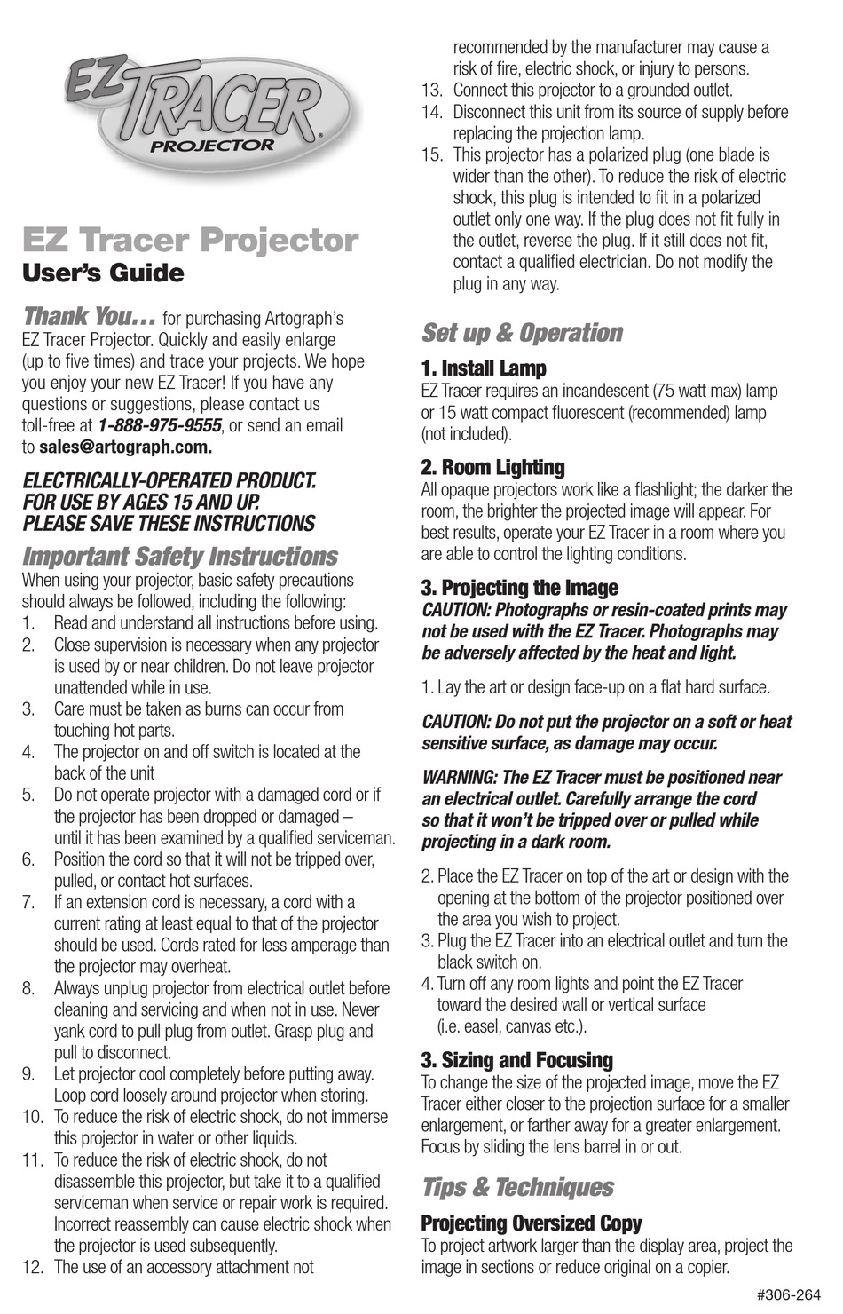 ARTOGRAPH EZ TRACER USER MANUAL Pdf Download ManualsLib