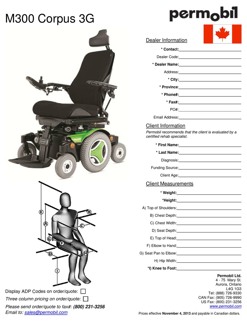 PERMOBIL M300 CORPUS 3G MANUAL Pdf Download ManualsLib