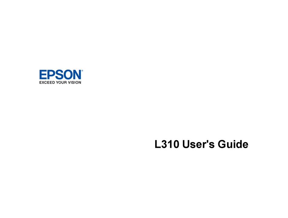 Epson L310 User Manual Pdf Download Manualslib