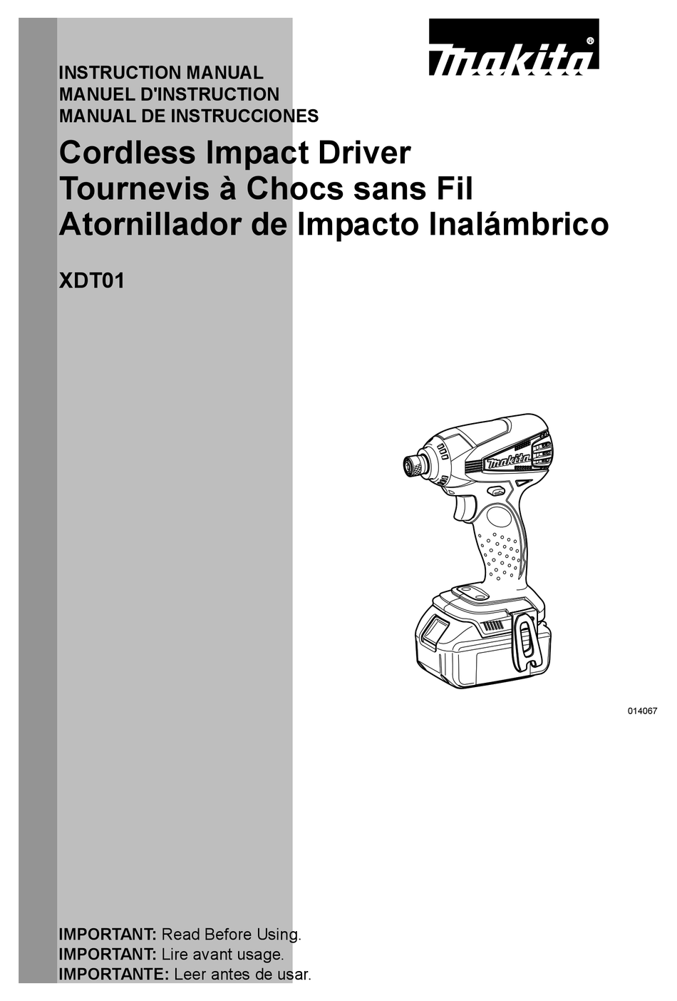 Troubleshooting; Optional Accessories - Makita XDT01 Instruction Manual  [Page 9]