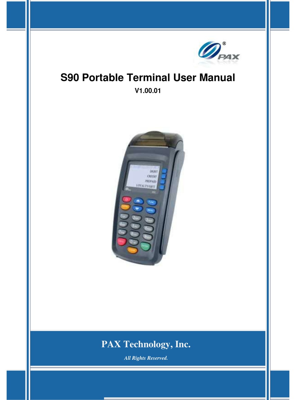 PAX S90 USER MANUAL Pdf Download | ManualsLib