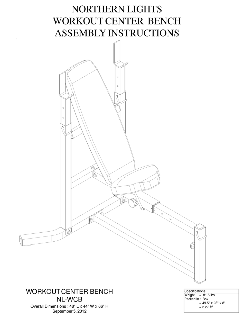 Northern lights discount workout center bench