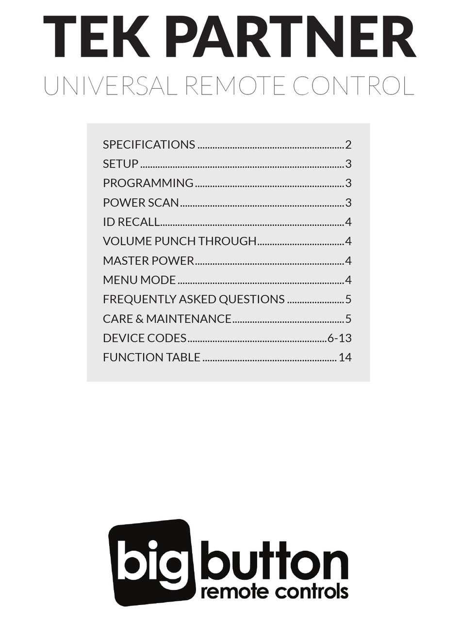 TEK PARTNER BW0561RD PRODUCT MANUAL Pdf Download ManualsLib