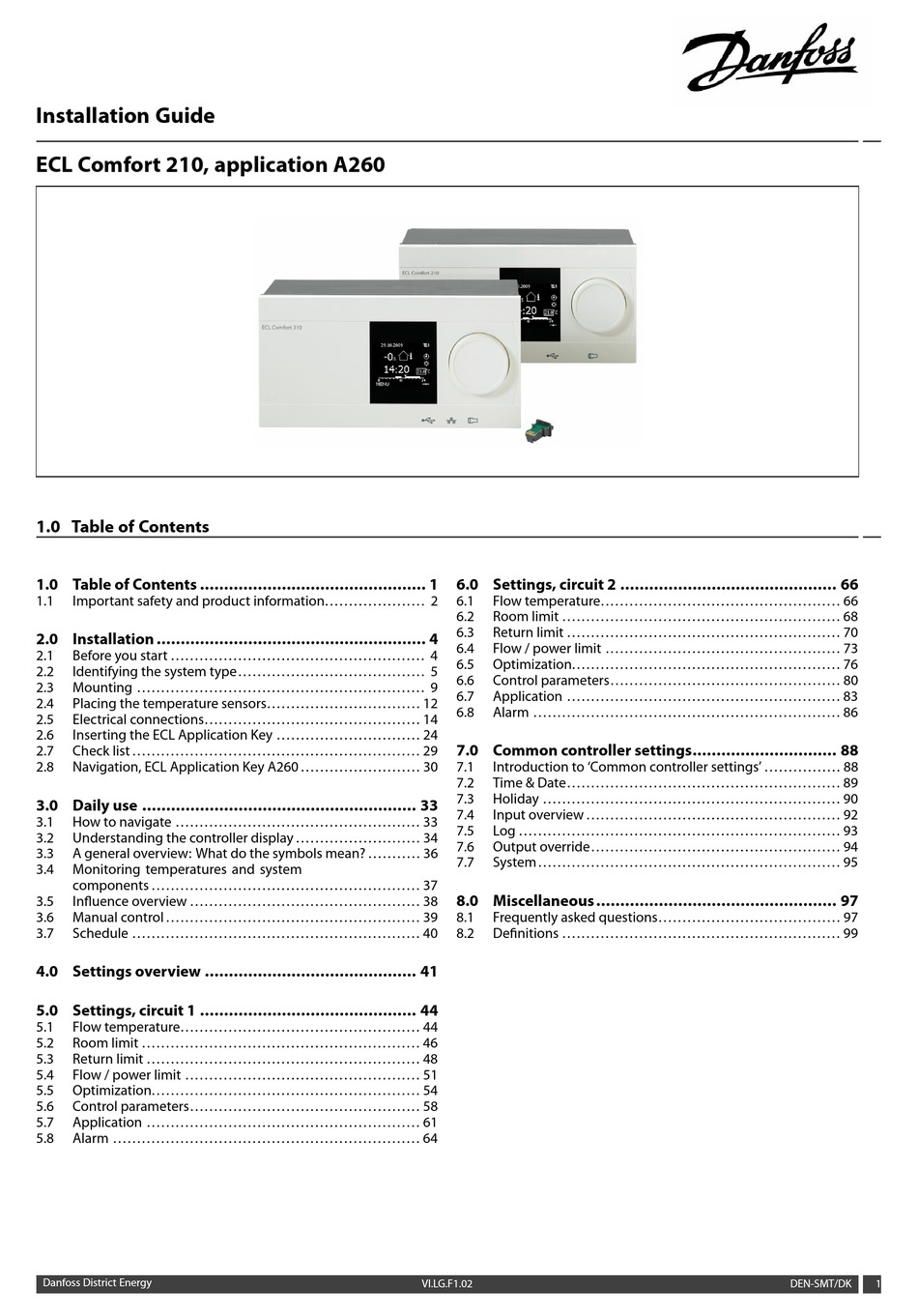 DANFOSS ECL COMFORT 310 INSTALLATION MANUAL Pdf Download | ManualsLib