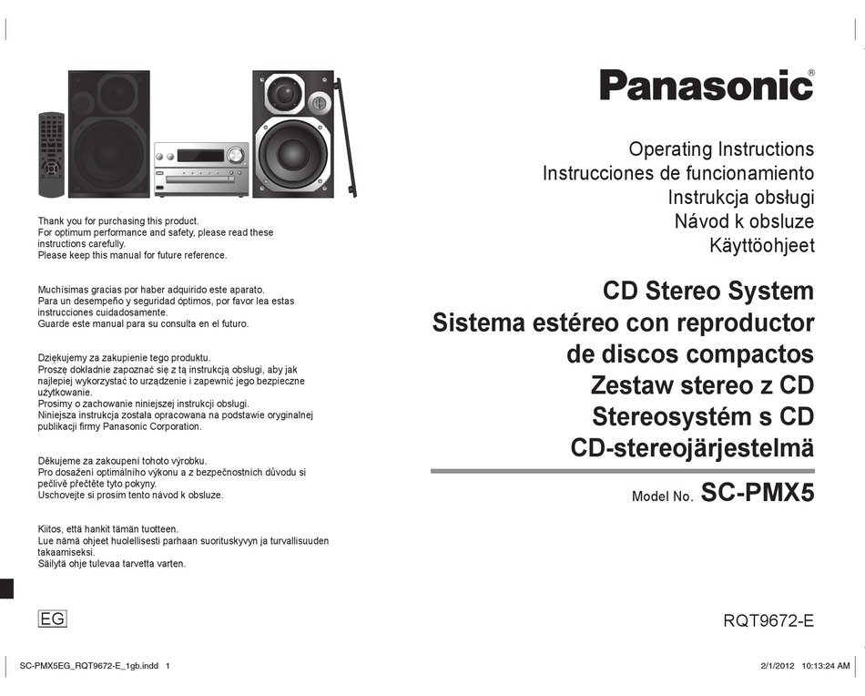 Panasonic Sc Pmx Operating Instructions Manual Pdf Download Manualslib