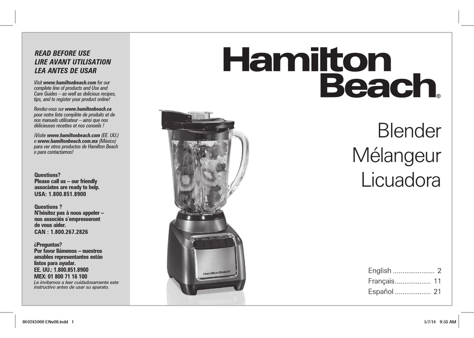 HAMILTON BEACH 53514 INSTRUCTION MANUAL Pdf Download | ManualsLib