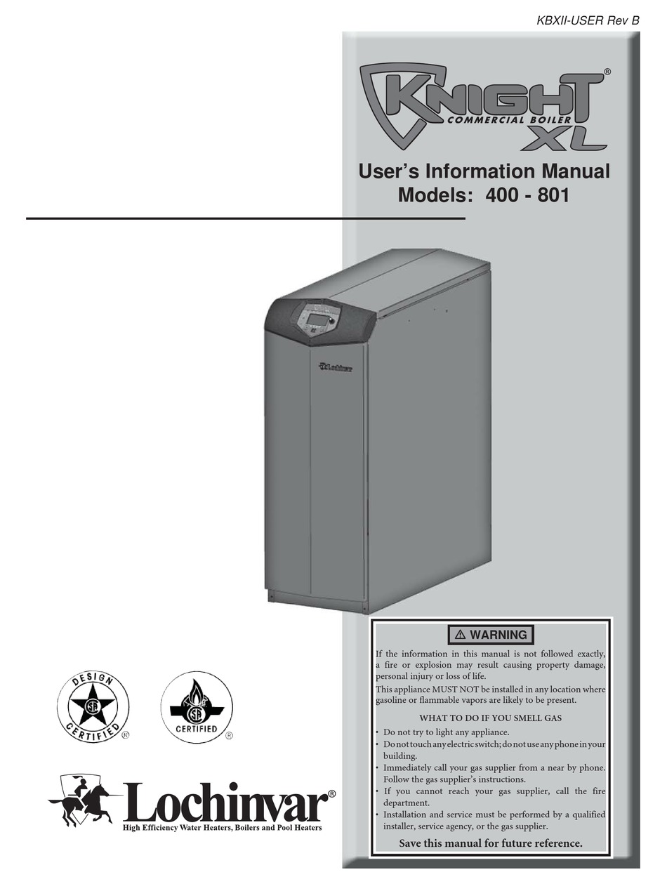 LOCHINVAR KNIGHT XL 400 USER