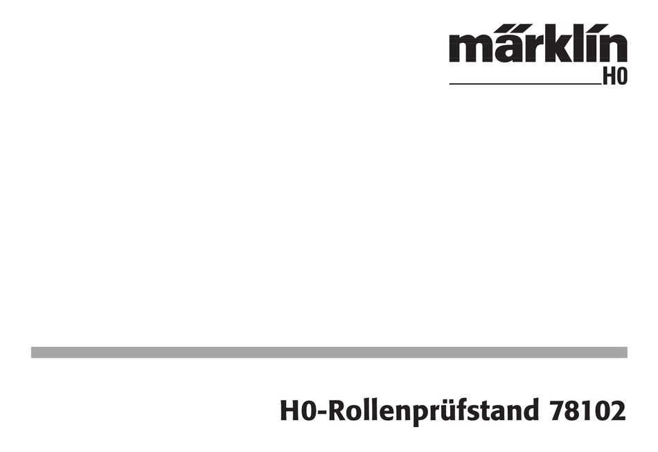 MARKLIN 78102 INSTRUCTION MANUAL Pdf Download | ManualsLib