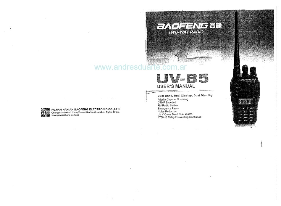 Baofeng Uv 85 User Manual Pdf Download Manualslib