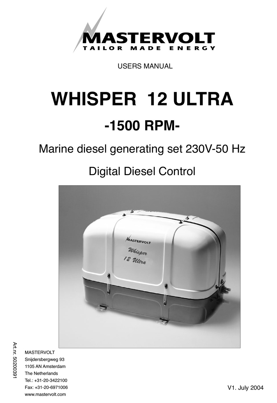 Mastervolt Whisper 12 Ultra User Manual Pdf Download Manualslib