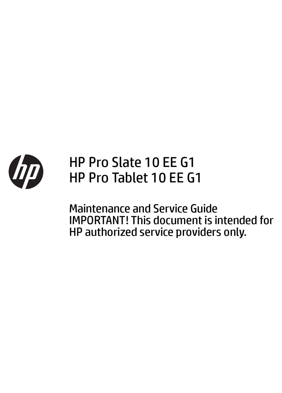 Hp Pro Slate 10 Ee G1 Maintenance And Service Manual Pdf Download Manualslib