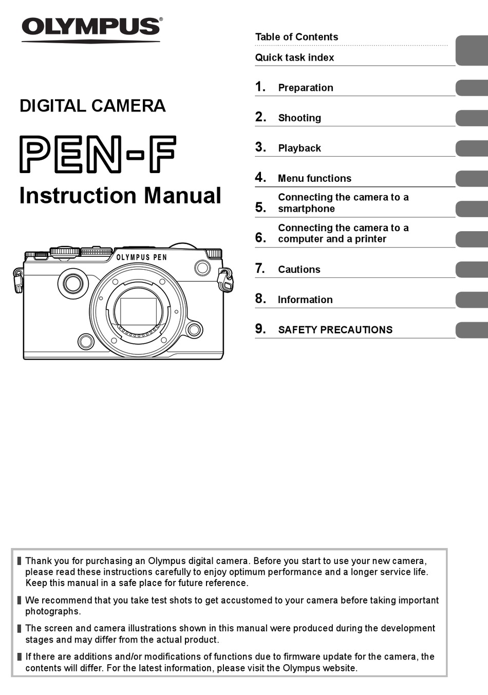 OLYMPUS PEN-F INSTRUCTION MANUAL Pdf Download | ManualsLib