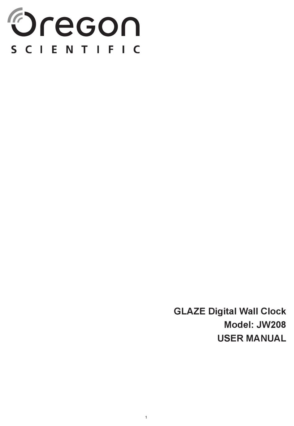 Oregon scientific JW208 GLAZE Digital Wall Clock  black 