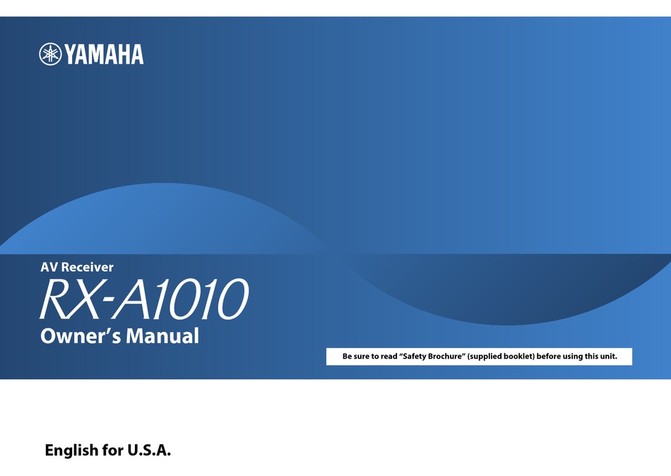 YAMAHA RX-A1010 OWNER'S MANUAL Pdf Download | ManualsLib