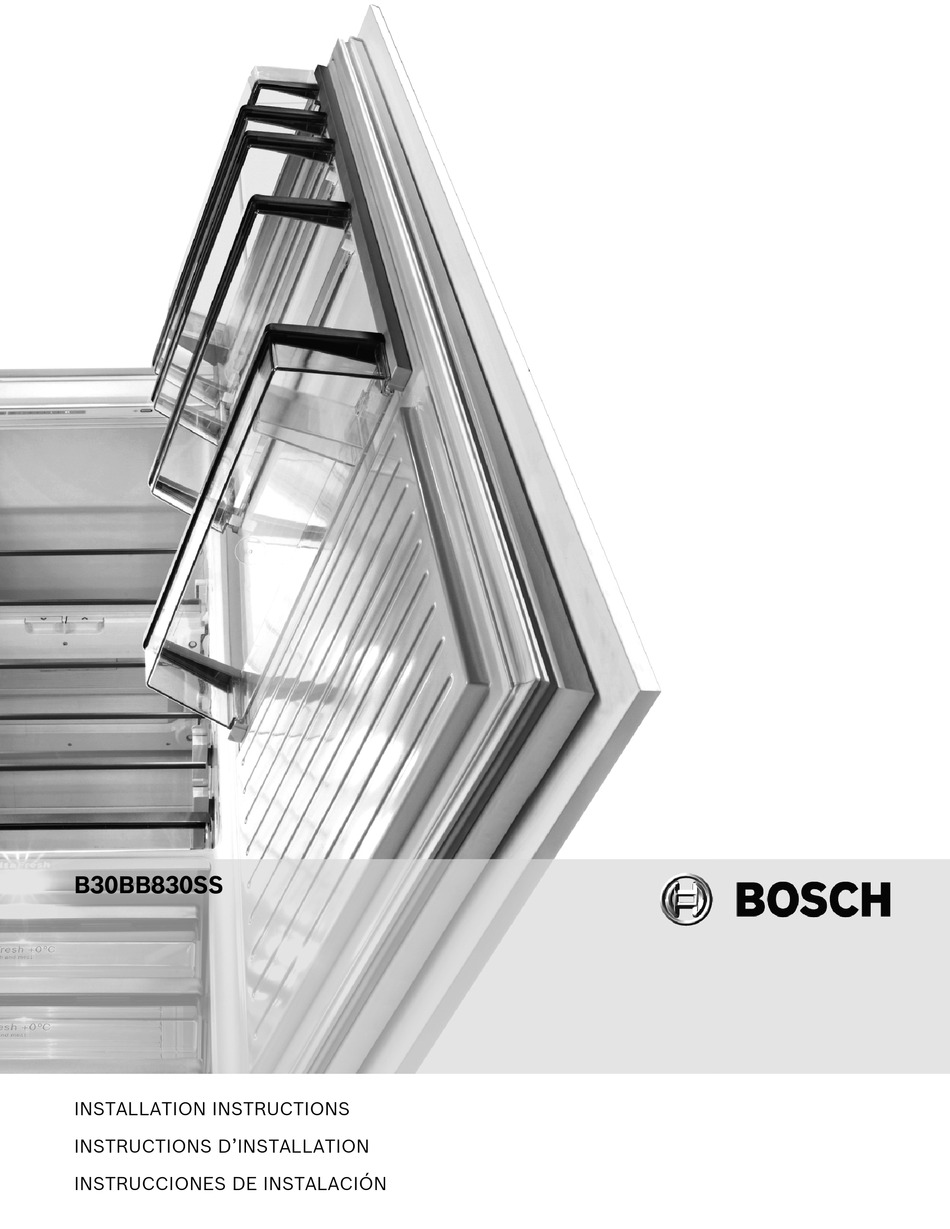 BOSCH B30BB830SS INSTALLATION INSTRUCTIONS MANUAL Pdf Download