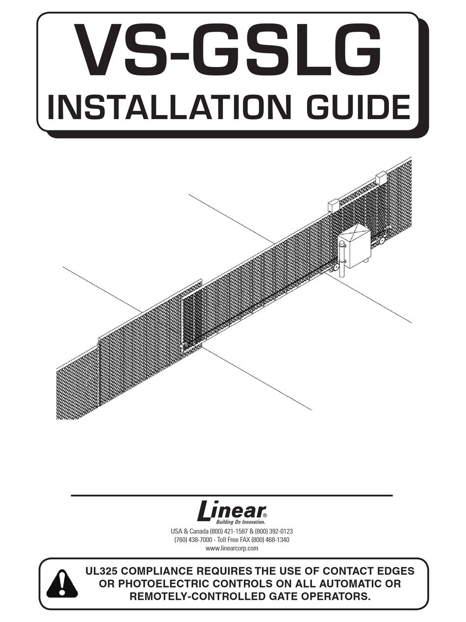 LINEAR VSGSLG INSTALLATION MANUAL Pdf Download ManualsLib