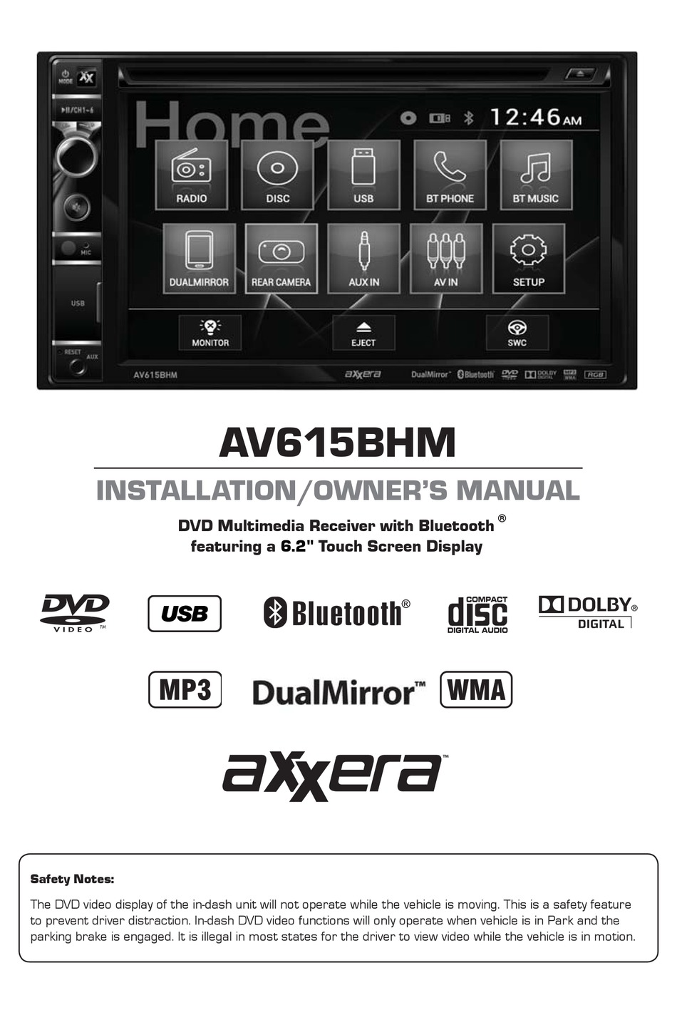 AXXERA AV615BHM INSTALLATION & OWNER'S MANUAL Pdf Download ManualsLib