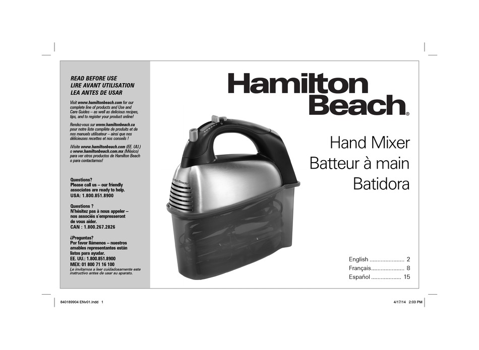 HAMILTON BEACH 62637 USER MANUAL Pdf Download | ManualsLib