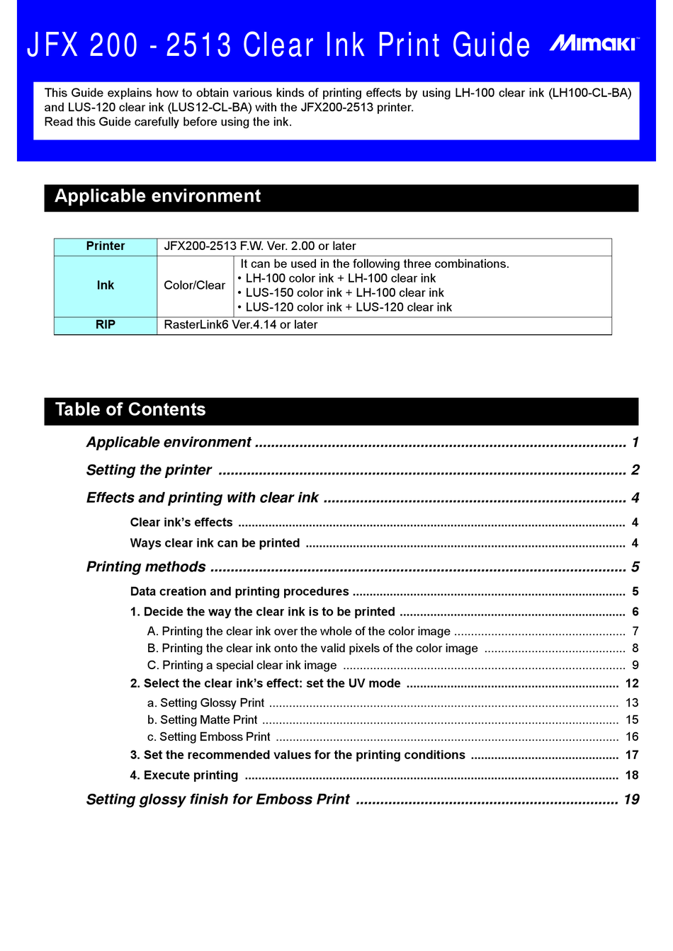 MIMAKI JFX 2002513 PRINT MANUAL Pdf Download ManualsLib