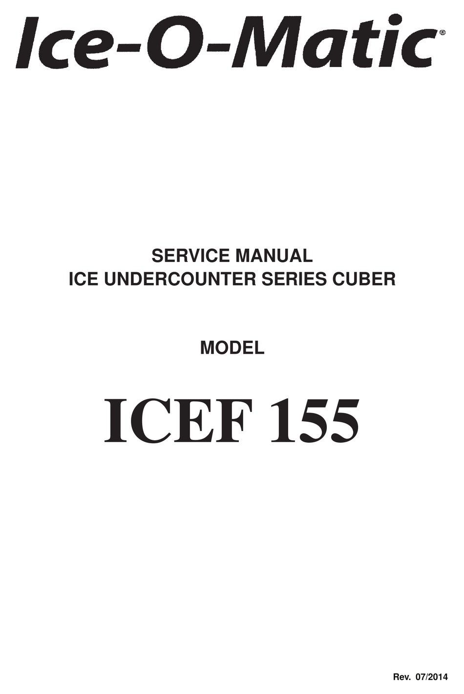 Ice O Matic Icef 155 Service Manual Pdf Download Manualslib