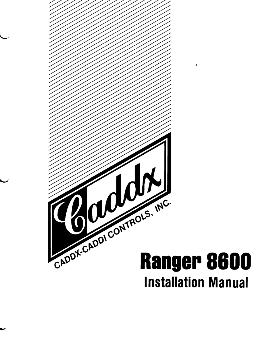 CADDX RANGER 8600 INSTALLATION MANUAL Pdf Download ManualsLib