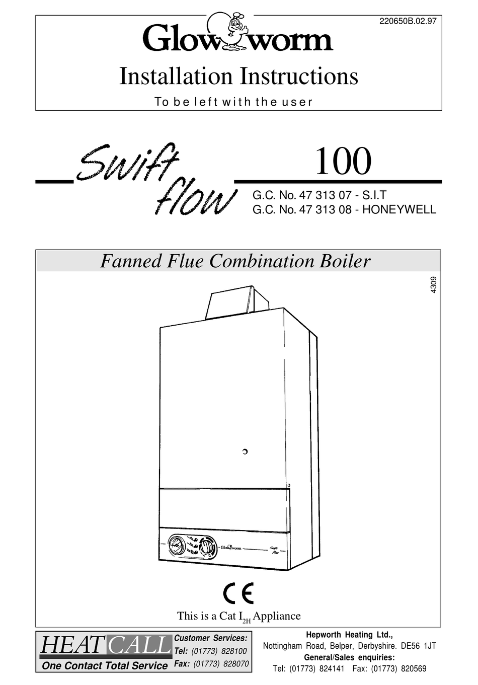 GLOWWORM SWIFT FLOW 100 INSTALLATION INSTRUCTIONS MANUAL Pdf Download