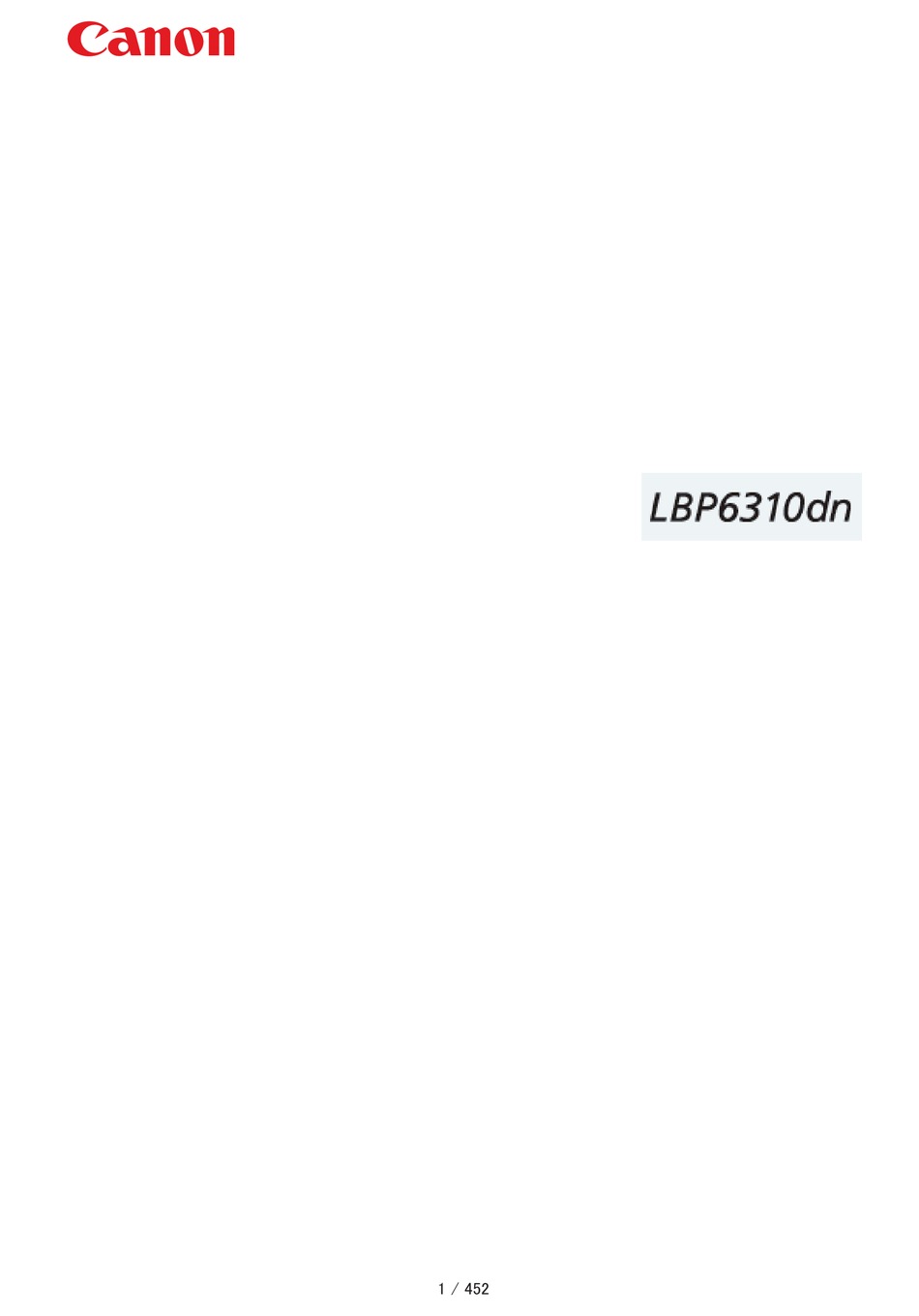 CANON LBP6310DN MANUAL Pdf Download | ManualsLib