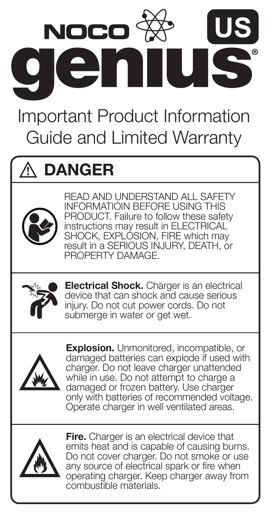 NOCO GENIUS G3500 GENIUS PRODUCT INFORMATION MANUAL Pdf Download