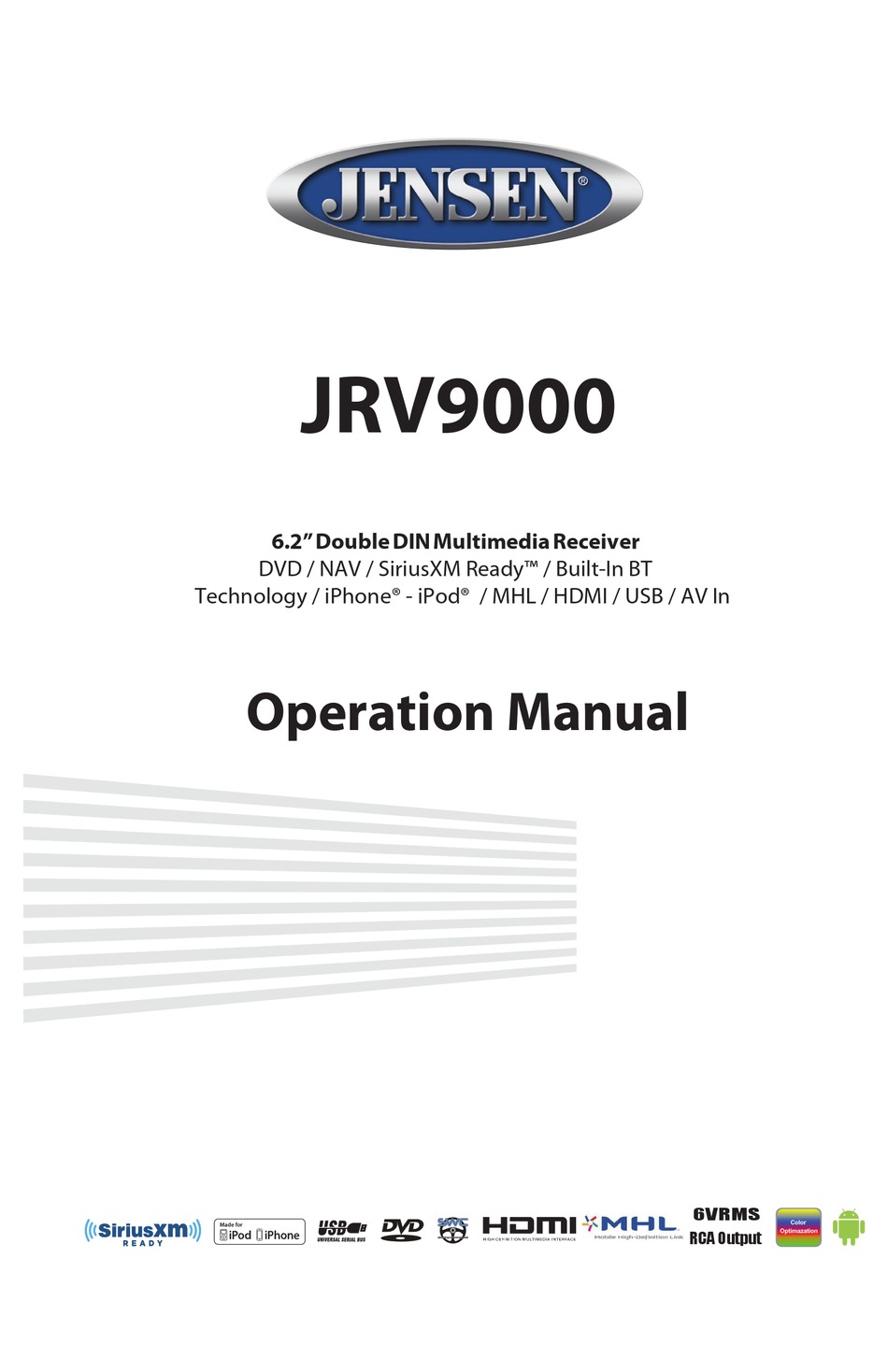 Jensen Jrv9000 Operation Manual Pdf Download Manualslib